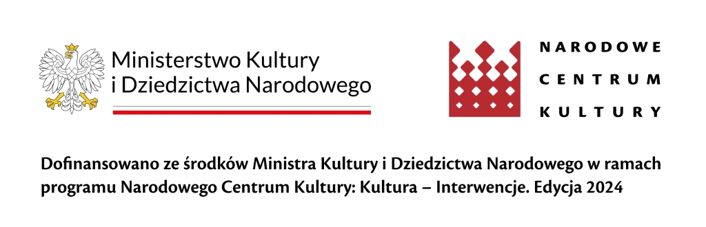 Belka z logotypami o dofinansowaniu przez Narodowe Centrum Kultury