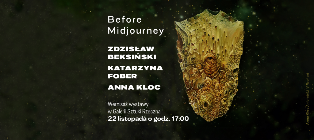 Grafika z informacją o wernisażu wystawy Before Midjourney